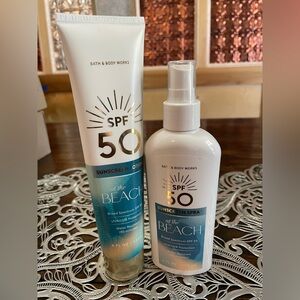 New Full Size Bath & Body Works SPF 50 Sunscreen Lotion & Spray - Beach